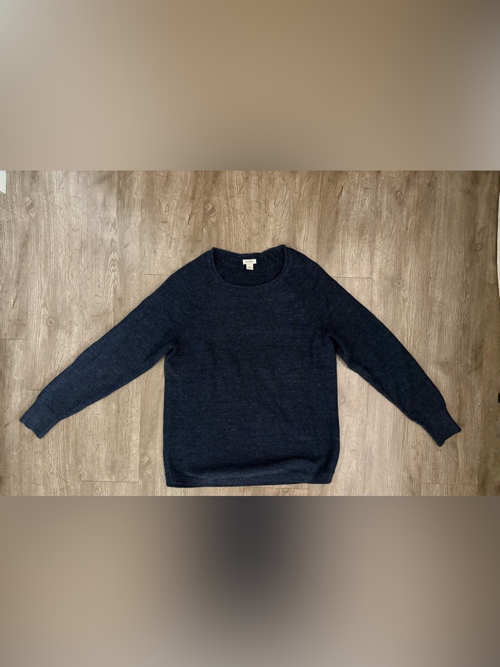 L.L.Bean Navy 100% Cotton Crewneck Sweater Size S